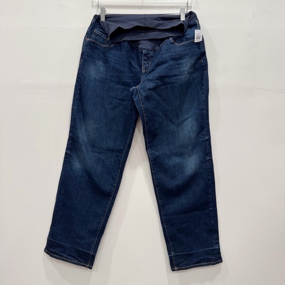 Old Navy Maternity Full Panel OG Loose Jeans in Sheldon Wash Size 12 - Picture 1 of 7